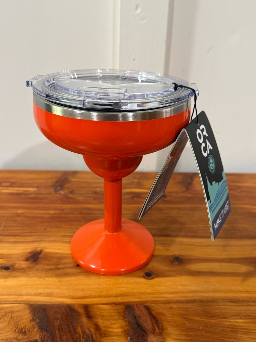 NWT ORCA Rita Margarita Stainless Steel Vacuum Travel Tumbler Orange Persimmon